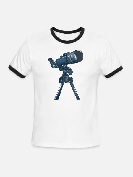 Telescope - Men's Ringer T-Shirt - white/black