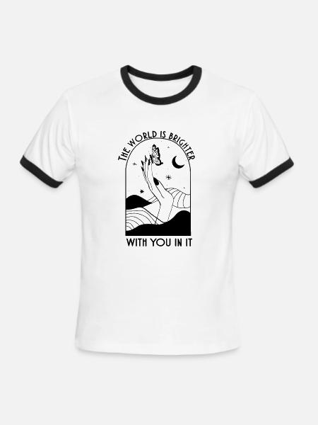 Moonlit Silhouette - Men's Ringer T-Shirt - white/black