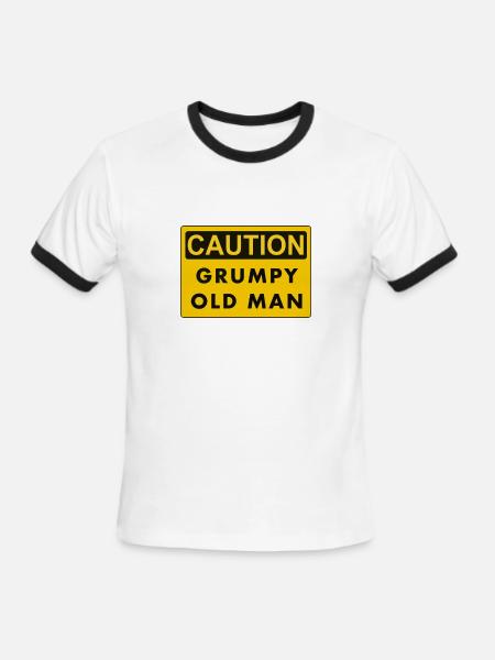 grumpy old man - Men's Ringer T-Shirt - white/black