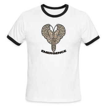 Emergence - Men's Ringer T-Shirt - white/black - Front - Jackson (183cm)