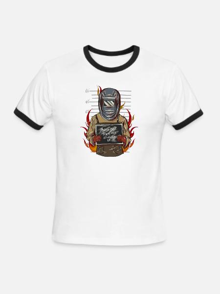 Welder Prisoner - Men's Ringer T-Shirt - white/black