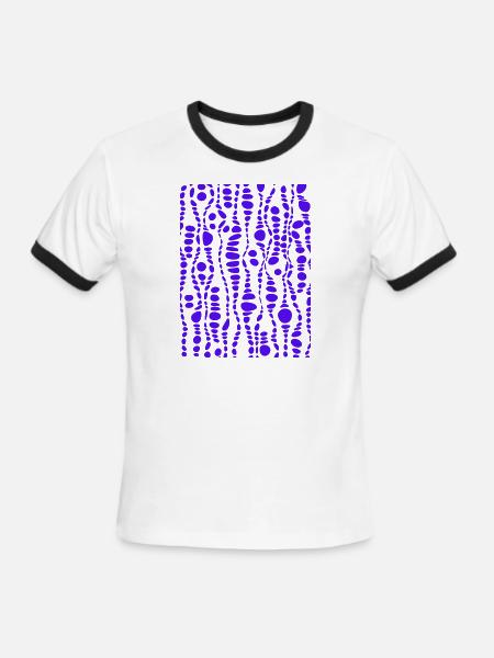 Cobalt Bubbles - Men's Ringer T-Shirt - white/black