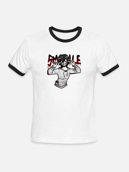 Jeff The Killer SMILE - Men's Ringer T-Shirt - white/black