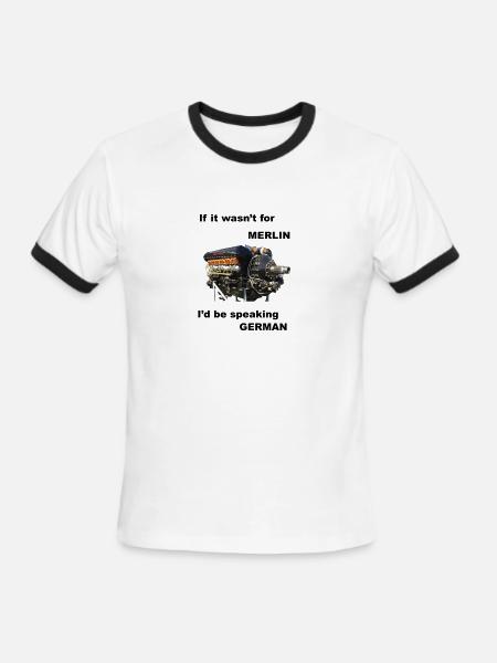 Ode to Rolls Royce Merlin Engine - Men's Ringer T-Shirt - white/black