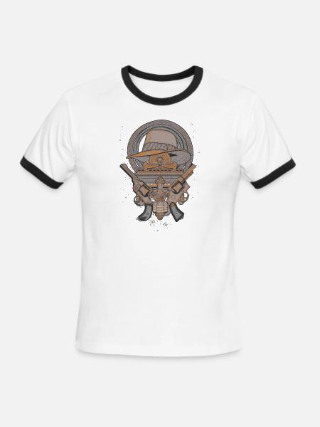 Fortune & Glory - Men's Ringer T-Shirt - white/black