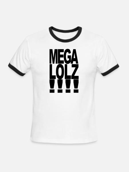 MEGA LOLZ - Men's Ringer T-Shirt - white/black