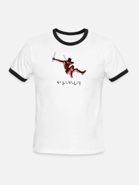 Braille DareDevil. - Men's Ringer T-Shirt - white/black