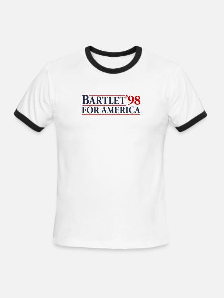 Bartlet for America Slogan - Men's Ringer T-Shirt - white/black
