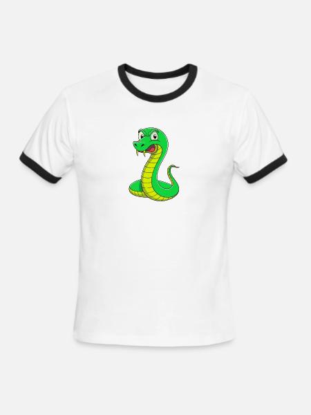 Disgusted Serpent: A Snaky Expression - Men's Ringer T-Shirt - white/black