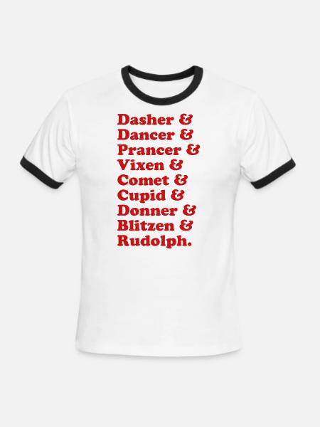 Reindeer Names - Men's Ringer T-Shirt - white/black