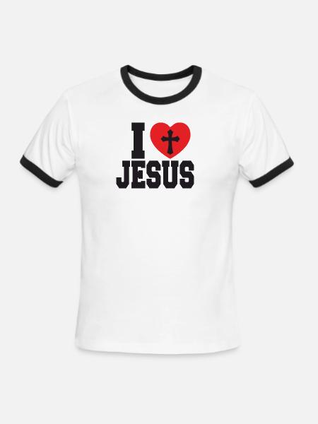 I Love Jesus - Men's Ringer T-Shirt - white/black