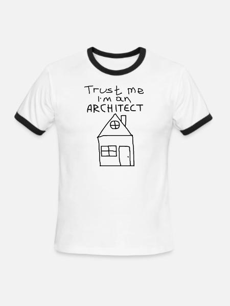 Trust me I am an architect - Men's Ringer T-Shirt - white/black