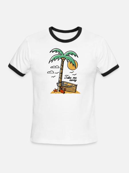Take Me Away - Men's Ringer T-Shirt - white/black