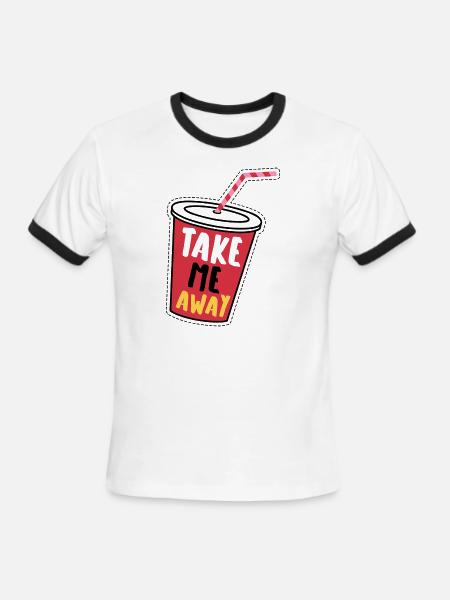 Take Me Away - Men's Ringer T-Shirt - white/black