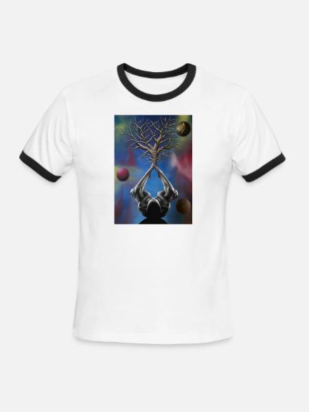 SURREAL PAINTING - Men's Ringer T-Shirt - white/black