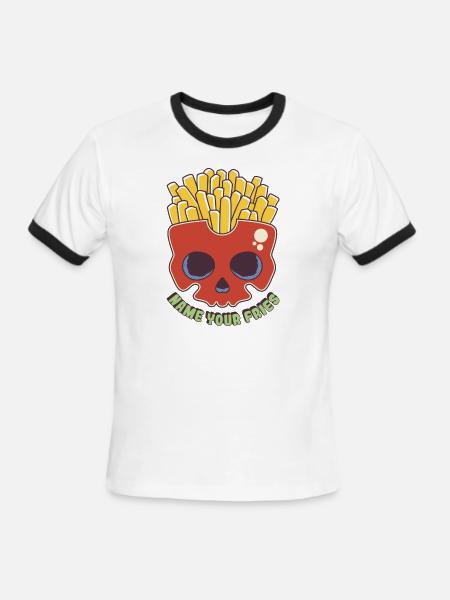 Poisoned Fries - Men's Ringer T-Shirt - white/black