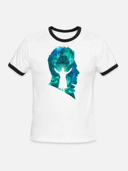 Fantastic Beasts Gellert Grindelwald Silhouette - Men's Ringer T-Shirt - white/black