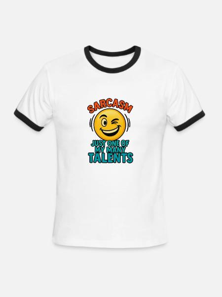 Sarcasm: One Of My Many Talents - Men's Ringer T-Shirt - white/black