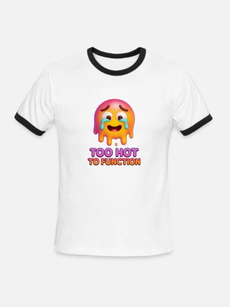Too Hot to Function Face - Men's Ringer T-Shirt - white/black