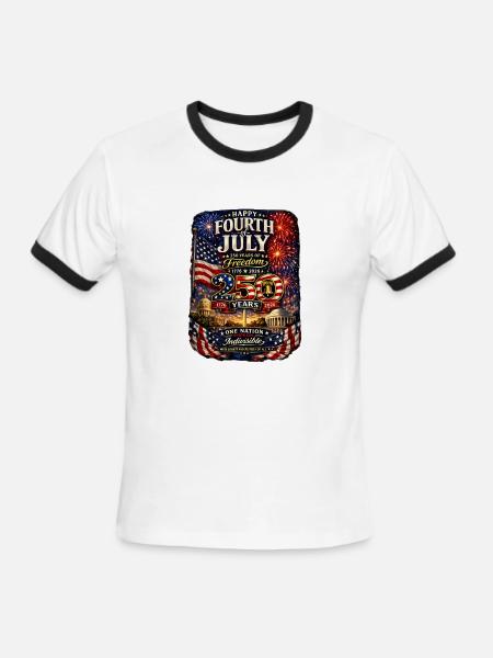 Fourth of July 250 Years - Men's Ringer T-Shirt - white/black