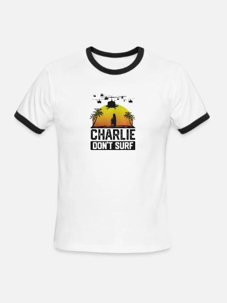 Charlie Don't Surf - Men's Ringer T-Shirt - white/black