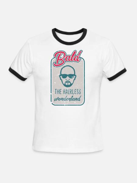 Bald the hairless wonderland. - Men's Ringer T-Shirt - white/black