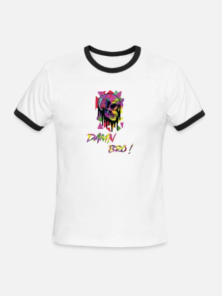 DAMN BRO - Men's Ringer T-Shirt - white/black