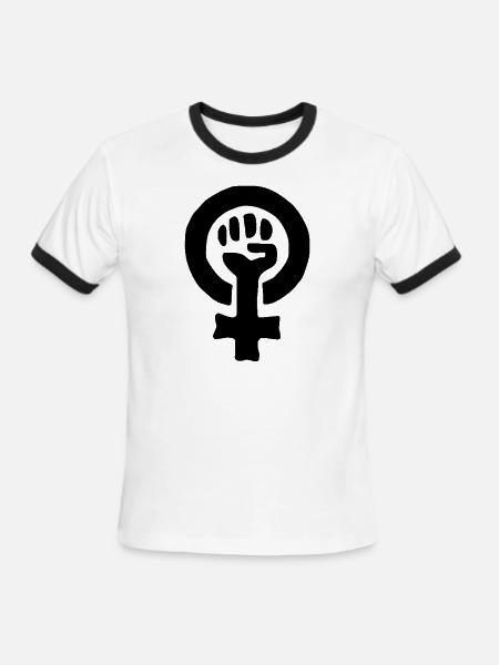 Feminism Activist - Men's Ringer T-Shirt - white/black