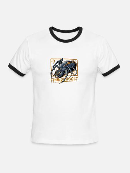 thunderbolt - Men's Ringer T-Shirt - white/black