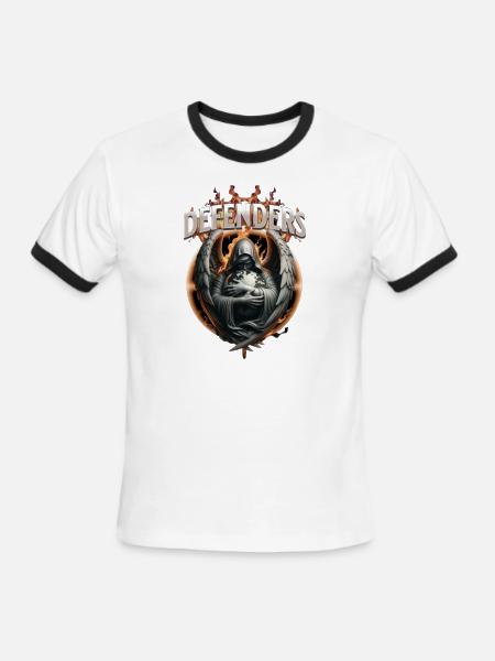 Customizable Defenders - Men's Ringer T-Shirt - white/black