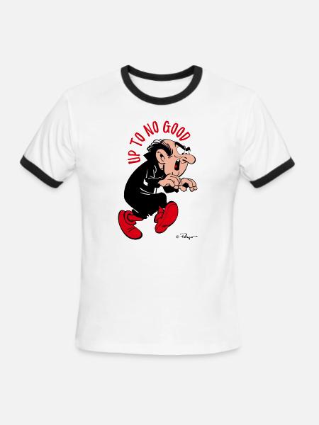 The Smurfs Funny Gift Gargamel Up To No Good - Men's Ringer T-Shirt - white/black
