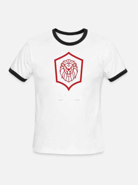 Iron Lion Gym sigil + logo - Men's Ringer T-Shirt - white/black