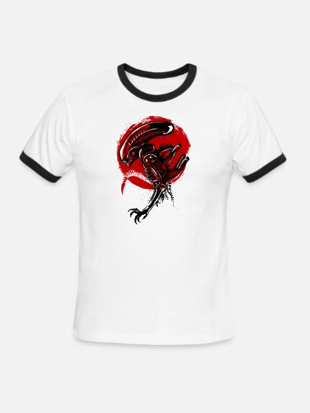 Alien Under The Sun - Men's Ringer T-Shirt - white/black