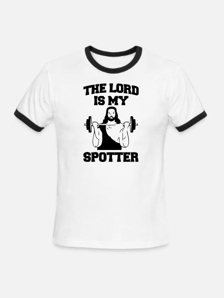 the lord is my spotter - Men's Ringer T-Shirt - white/black