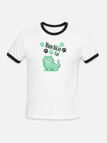 Munchkin Cat - Men's Ringer T-Shirt - white/black