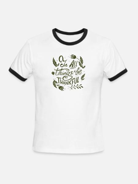 Be Thankful - Men's Ringer T-Shirt - white/black