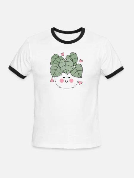 Cute Plant - Men's Ringer T-Shirt - white/black