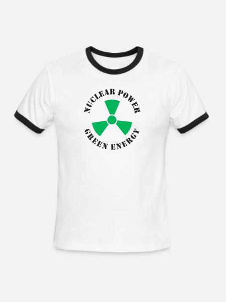 Nuclear Power Green Energy - Men's Ringer T-Shirt - white/black