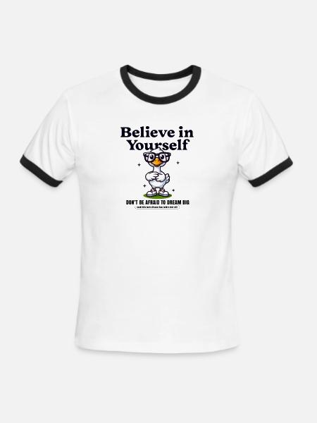 believe your self - Men's Ringer T-Shirt - white/black