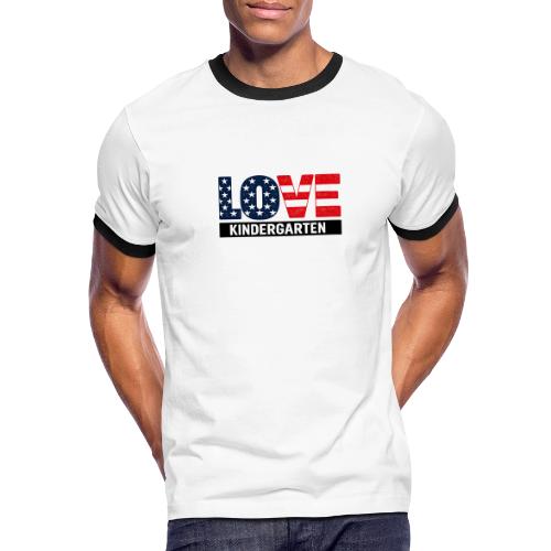 Love Kindergarten Patriotic Graduation - Men's Ringer T-Shirt