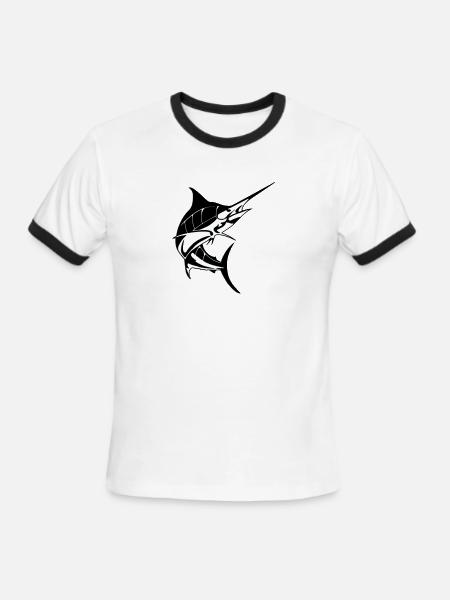 Marlin - Men's Ringer T-Shirt - white/black