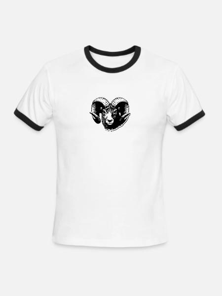 RamHead - Men's Ringer T-Shirt - white/black