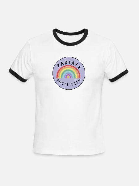 Radiate positivity - Men's Ringer T-Shirt - white/black