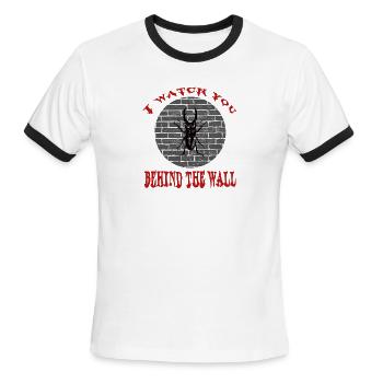 wall - Men's Ringer T-Shirt - white/black - Front - Jackson (183cm)