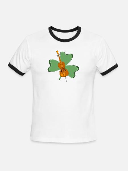 Shamrock Cello green - Men's Ringer T-Shirt - white/black