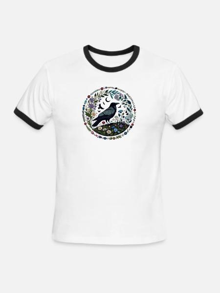 Raven - Men's Ringer T-Shirt - white/black