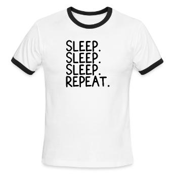 sleep sleep sleep repeat - Men's Ringer T-Shirt - white/black - Front - Jackson (183cm)