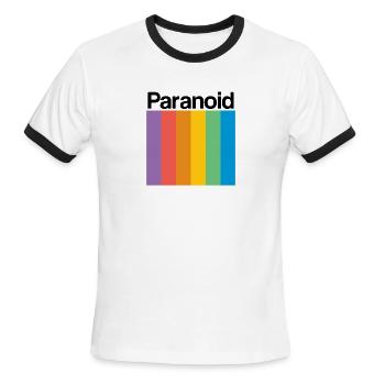 PARANOID - Men's Ringer T-Shirt - white/black - Front - Jackson (183cm)