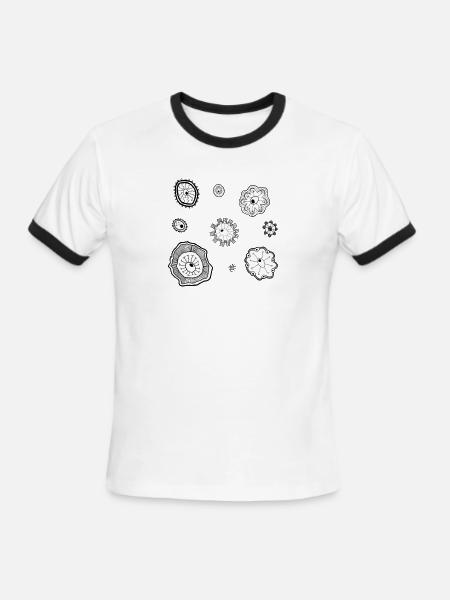 Single Cell Paramecium - Men's Ringer T-Shirt - white/black