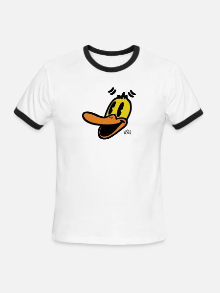 Lucky Ducky - Men's Ringer T-Shirt - white/black